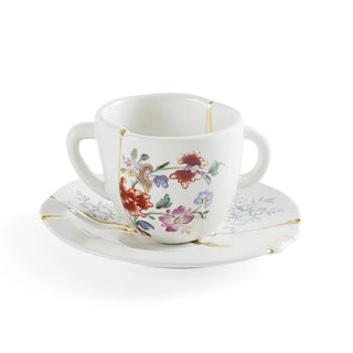 Seletti Kintsugi coffee cup-saucer in porcelain/24 carat gold Mod. 1 - Buy now on ShopDecor - Discover the best products by SELETTI design