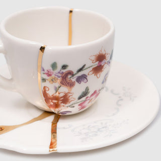 Seletti Kintsugi coffee cup-saucer in porcelain/24 carat gold - Buy now on ShopDecor - Discover the best products by SELETTI design
