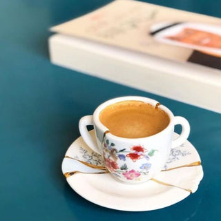 Seletti Kintsugi coffee cup-saucer in porcelain/24 carat gold - Buy now on ShopDecor - Discover the best products by SELETTI design