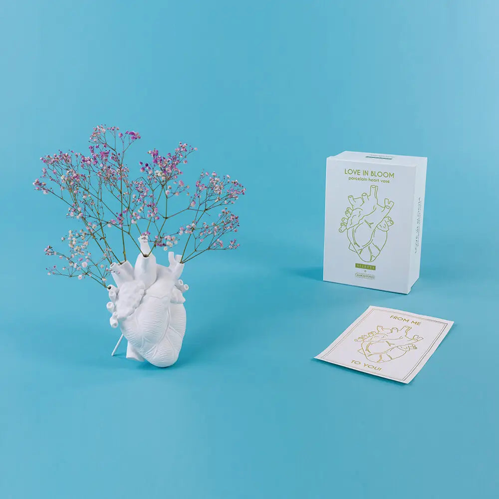 【期間限定値下げ中】美品SELETTI セレッティLOVE IN BLOOM花瓶 国内発| SELETTI Love in Bloom ハート型ベース 花瓶 White (SELETTI