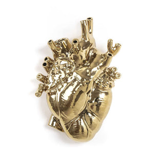 Seletti Love In Bloom gold heart vase in porcelain Buy on Shopdecor SELETTI collections
