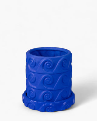 Seletti Magna Graecia terracotta vase with saucer Blue 23 cm. - 9.05 in. - Buy now on ShopDecor - Discover the best products by SELETTI design