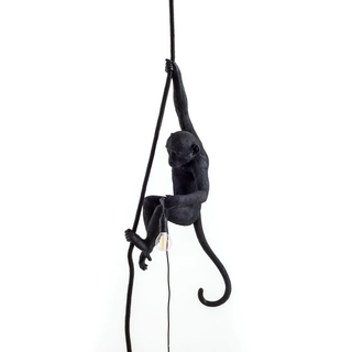 Seletti The Monkey Lamp With Rope ceiling lamp Black - Buy now on ShopDecor - Discover the best products by SELETTI design