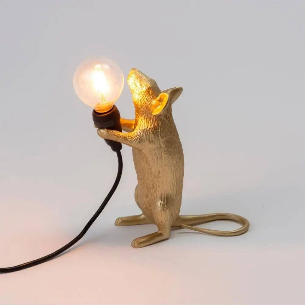 LAMPE A POSER,Black stand-US--Lampe Led En Résine Avec Souris Et Rats LAMPE A POSER,Black stand-US--Lampe Led En Résine Avec Souris Et Rats