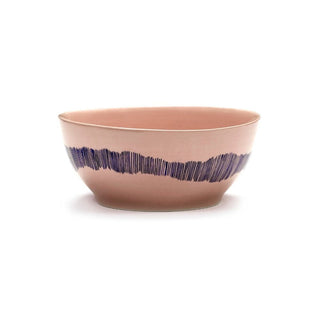 Serax Feast bowl diam. 16 cm. delicious pink swirl - stripes blue