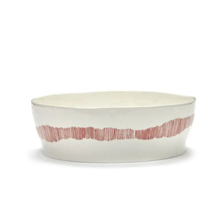 Serax Feast bowl white swirl - stripes red diam. 28.5 cm. - 11.22 in. - Buy now on ShopDecor - Discover the best products by SERAX design