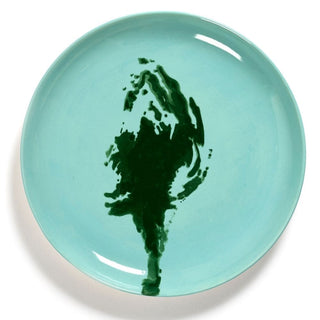 Serax Feast dinner plate artichoke pattern Serax Feast azure green 22.5 cm - 8.86 in - Buy now on ShopDecor - Discover the best products by SERAX design
