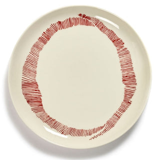 Serax Feast dinner plate swirl - stripes Serax Feast white red 22.5 cm - 8.86 in - Buy now on ShopDecor - Discover the best products by SERAX design