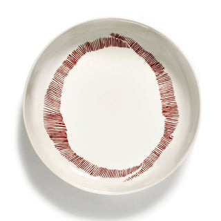 Serax Feast soup plate swirl - stripes diam. 22 cm. 8.66 in. Serax Feast white red - Buy now on ShopDecor - Discover the best products by SERAX design