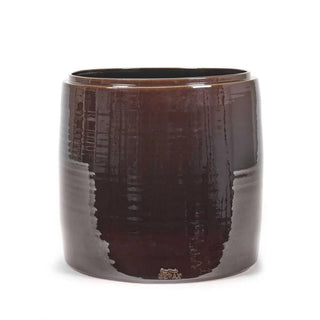 Serax Glazed Shades round flower pot Brown h. 38 cm - 14.96 in - Buy now on ShopDecor - Discover the best products by SERAX design