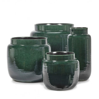 Serax Glazed Shades flower pot dark green h. 36 cm. - 14.17 in. - Buy now on ShopDecor - Discover the best products by SERAX design