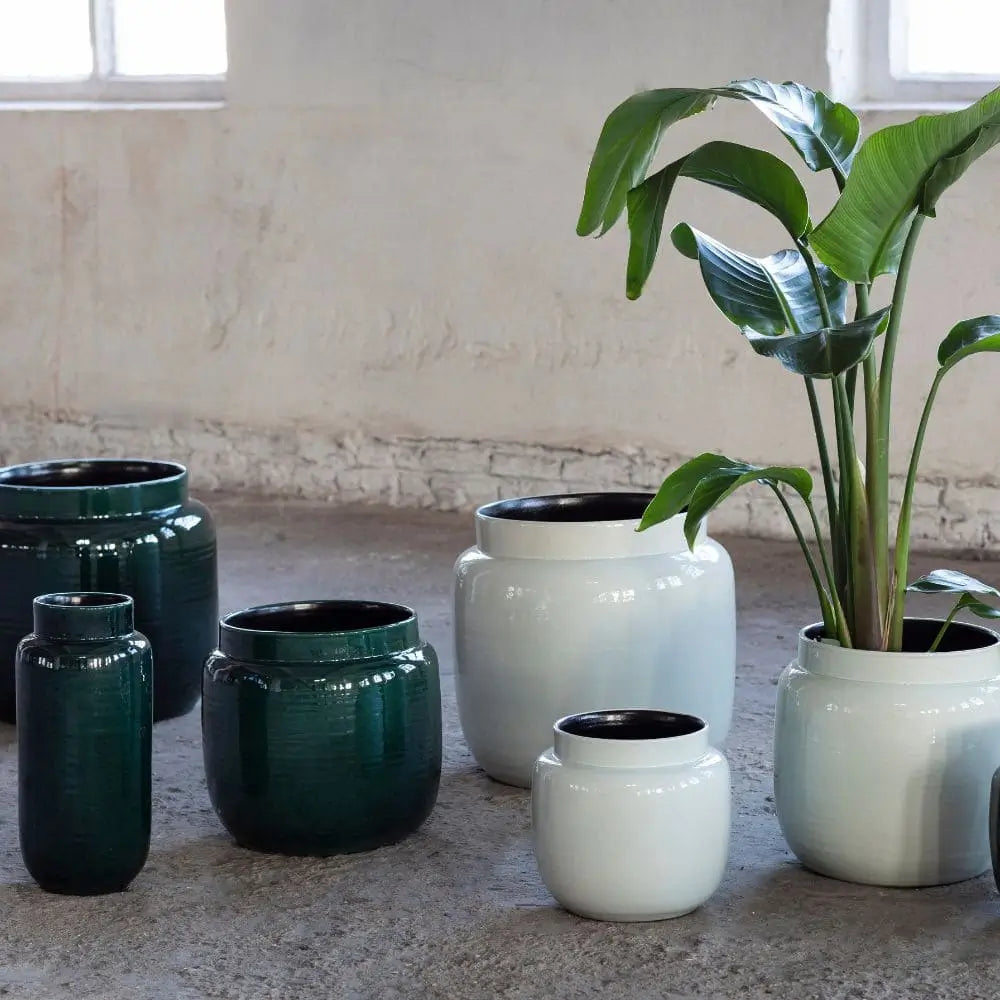 serax plant pot Serax Glazed Shades flower pot - Dark green / h. 28 cm