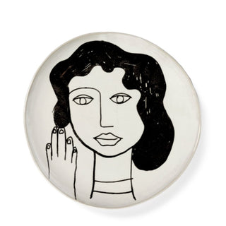 Serax La Mère round plate off white-black 25 cm - 9.84 in - Buy now on ShopDecor - Discover the best products by SERAX design