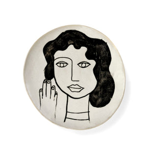 Serax La Mère round plate off white-black 20 cm - 7.87 in - Buy now on ShopDecor - Discover the best products by SERAX design