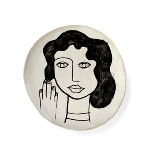 Serax La Mère round plate off white-black 20 cm - 7.87 in - Buy now on ShopDecor - Discover the best products by SERAX design