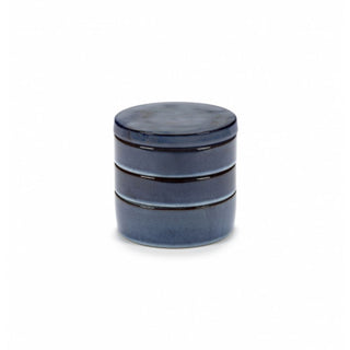 Serax Pure set 3 bowl stackable dark blue glazed diam. 14 cm. - 5.51 in. - Buy now on ShopDecor - Discover the best products by SERAX design