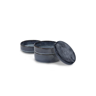 Serax Pure set 3 bowl stackable dark blue glazed diam. 14 cm. - 5.51 in. - Buy now on ShopDecor - Discover the best products by SERAX design