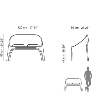 Slide Amélie Duetto Sofa Polyethylene - Buy now on ShopDecor - Discover the best products by SLIDE design