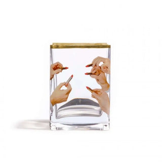 Seletti Toiletpaper rectangular glass vase Lipsticks 14 cm - 5.51 in - Buy now on ShopDecor - Discover the best products by TOILETPAPER HOME design