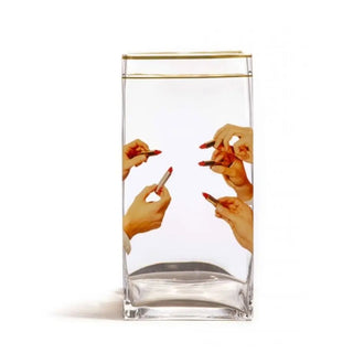 Seletti Toiletpaper rectangular glass vase Lipsticks 30 cm - 11.81 in - Buy now on ShopDecor - Discover the best products by TOILETPAPER HOME design