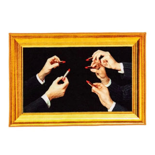 Seletti Toiletpaper mat Lipsticks Black 90 cm - 35.44 in - Buy now on ShopDecor - Discover the best products by TOILETPAPER HOME design