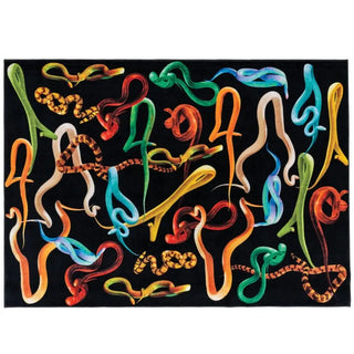Seletti Toiletpaper rectangular rug Snakes Black - Buy now on ShopDecor - Discover the best products by TOILETPAPER HOME design