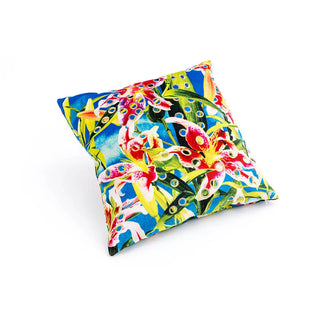 Seletti Toiletpaper cushion with plume padding 50x50 cm - 19.69x19.69 in Flowers with holes - Buy now on ShopDecor - Discover the best products by TOILETPAPER HOME design