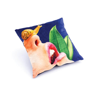 Seletti Toiletpaper cushion with plume padding 50x50 cm - 19.69x19.69 in Snail - Buy now on ShopDecor - Discover the best products by TOILETPAPER HOME design
