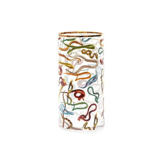 Seletti Toiletpaper cylindrical glass vase Snakes 30 cm - 11.81 in - Buy now on ShopDecor - Discover the best products by TOILETPAPER HOME design