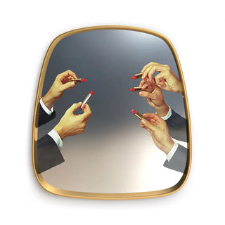 Seletti Toiletpaper small mirror gold frame Lipsticks - Buy now on ShopDecor - Discover the best products by TOILETPAPER HOME design