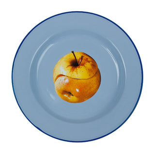 Seletti Toiletpaper enamel dinner plate Apple - Buy now on ShopDecor - Discover the best products by TOILETPAPER HOME design