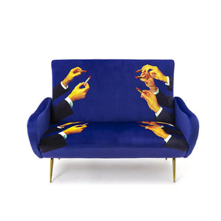 Seletti Toiletpaper sofa Lipsticks Blue 2 seats - Buy now on ShopDecor - Discover the best products by TOILETPAPER HOME design