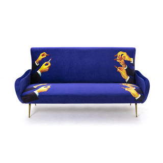 Seletti Toiletpaper sofa Lipsticks Blue 3 seats - Buy now on ShopDecor - Discover the best products by TOILETPAPER HOME design