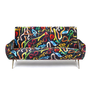 Seletti Toiletpaper sofa Snakes Black 3 seats - Buy now on ShopDecor - Discover the best products by TOILETPAPER HOME design