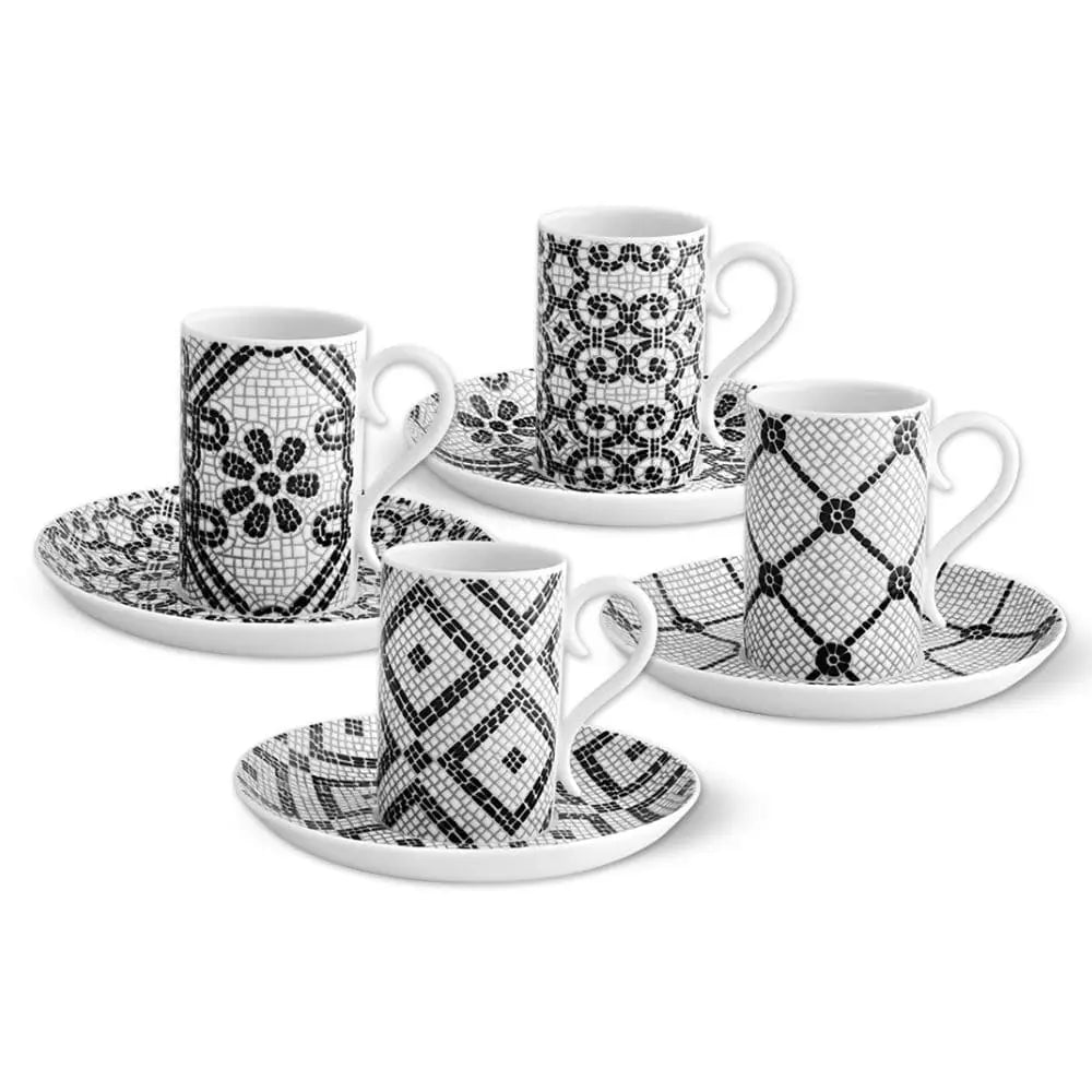 Calçada Portuguesa 4 tazas de café y platillos