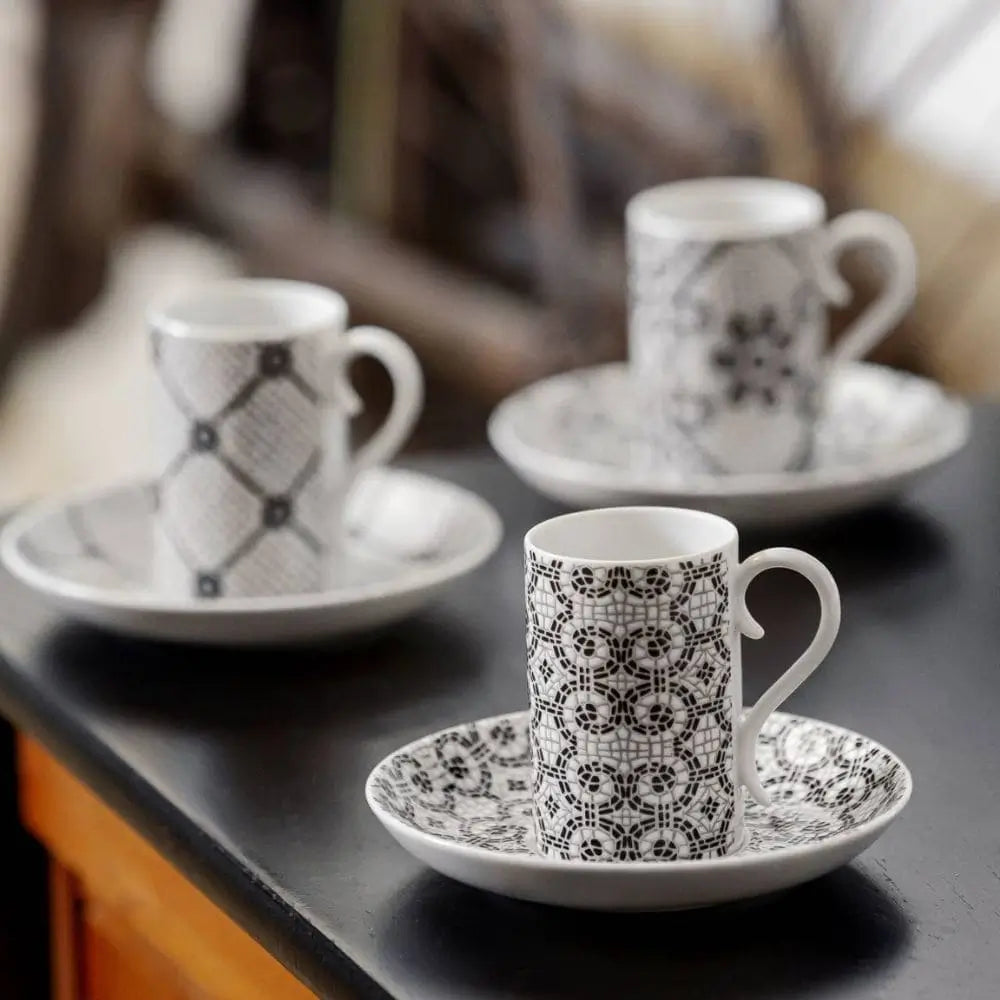 Vista Alegre Calçada Portuguesa セット 4 コーヒーカップ&ソーサー Vista Alegre Calçada Portuguesa セット 4 コーヒーカップ&ソーサー