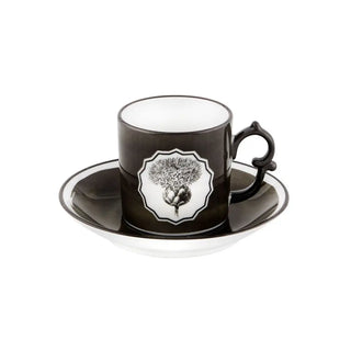 Vista Alegre Herbariae coffee cup and saucer Black White - Buy now on ShopDecor - Discover the best products by VISTA ALEGRE design