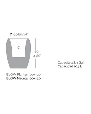 Vondom Blow Planter vase in polyethylene