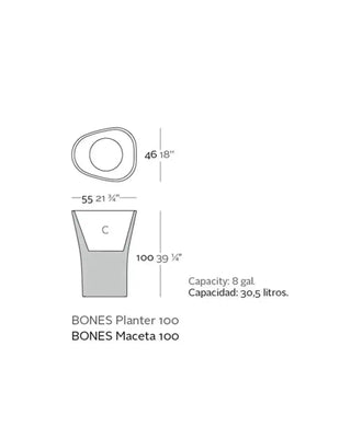 Vondom Bones Planter vase in polyethylene