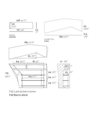 Vondom Faz Bar counter end side element in polyethylene