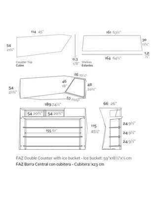 Vondom Faz Bar counter central element in polyethylene