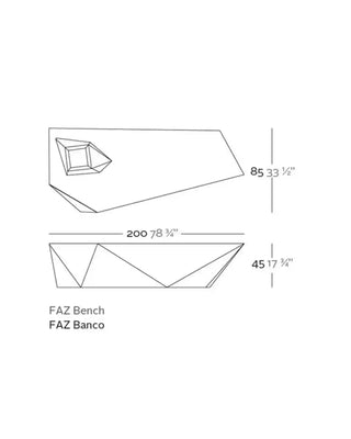 Vondom Faz bench with vase in polyethylene