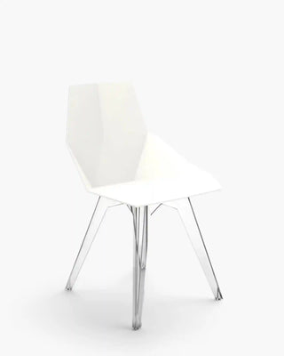 Vondom Faz chair with polypropylene shell and transparent polycarbonate legs