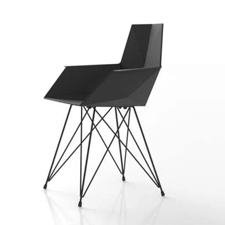 Vondom Faz small armchair painted metal legs by Ramón Esteve Vondom Black - Buy now on ShopDecor - Discover the best products by VONDOM design