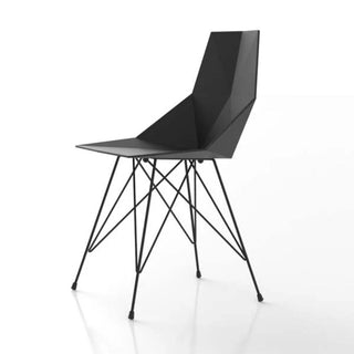 Vondom Faz chair painted metal legs by Ramón Esteve Vondom Black - Buy now on ShopDecor - Discover the best products by VONDOM design