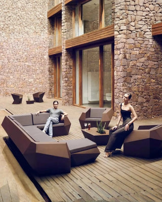Vondom Faz sofa 90° corner module in polyethylene with upholstered cushions