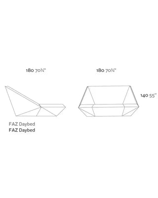 Vondom Faz Daybed in polyethylene with upholstered cushions