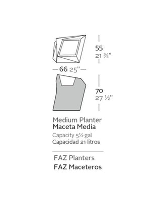 Vondom Faz Maceteros medium vase in polyethylene