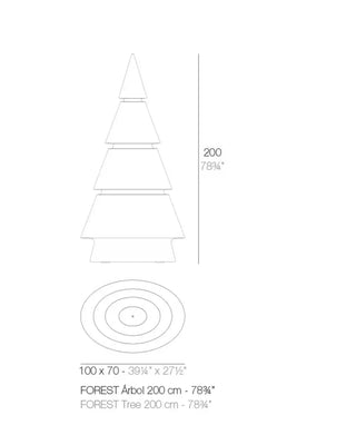 Vondom Forest Christmas LED tree in Ice White 2101 polyethylene