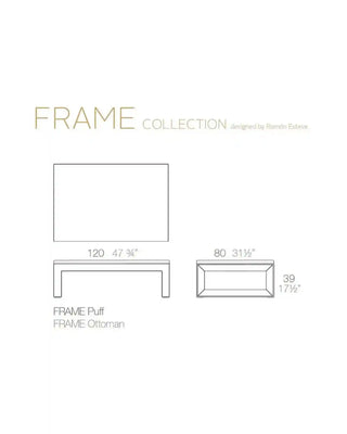 Vondom Frame Ottoman in polyethylene with upholstered cushion